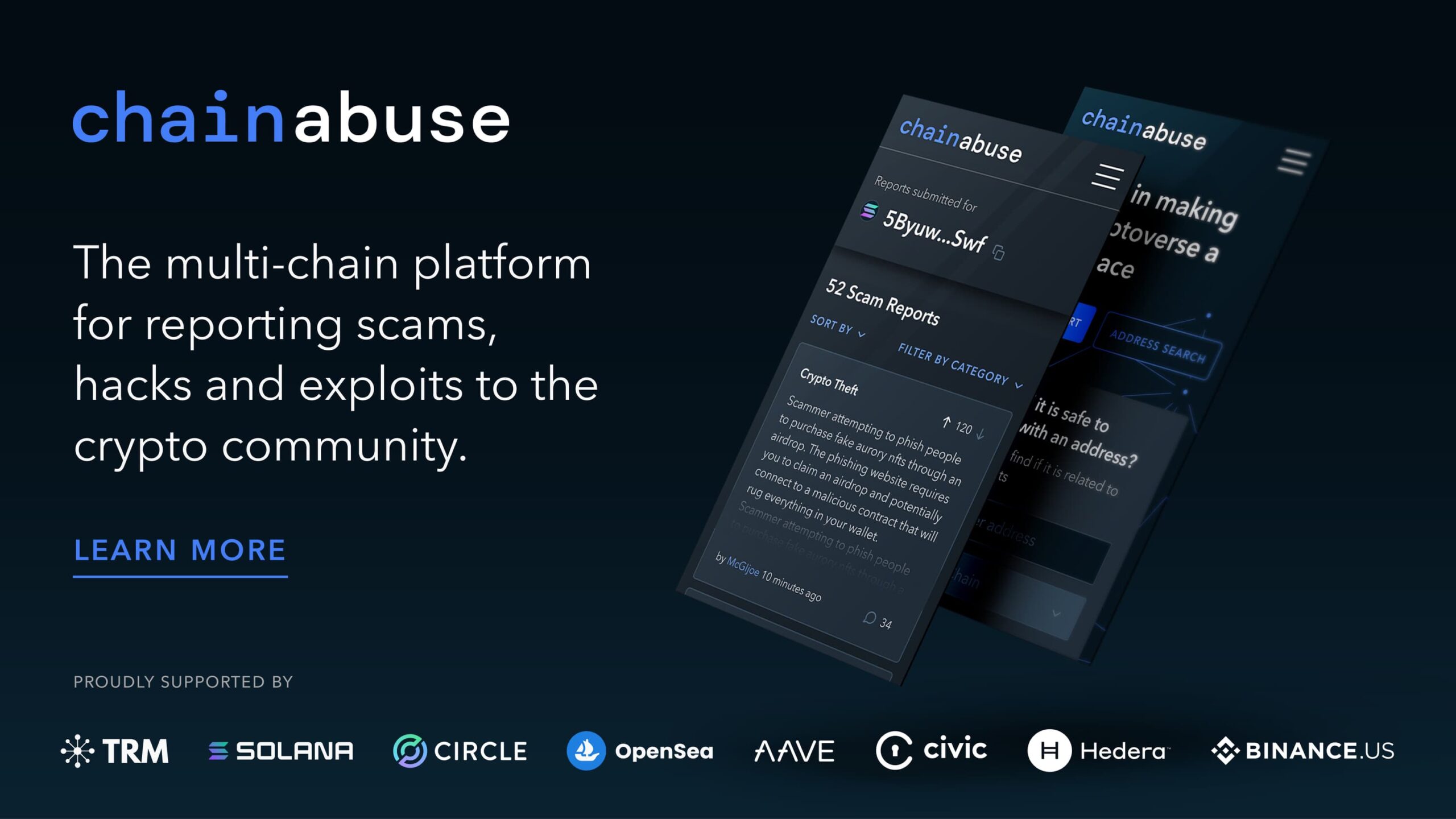 Crypto Industry Leaders Champion Free Multi-Chain Scam Reporting Tool,  Chainabuse, to Empower Users Against Crypto Fraud | Hedera