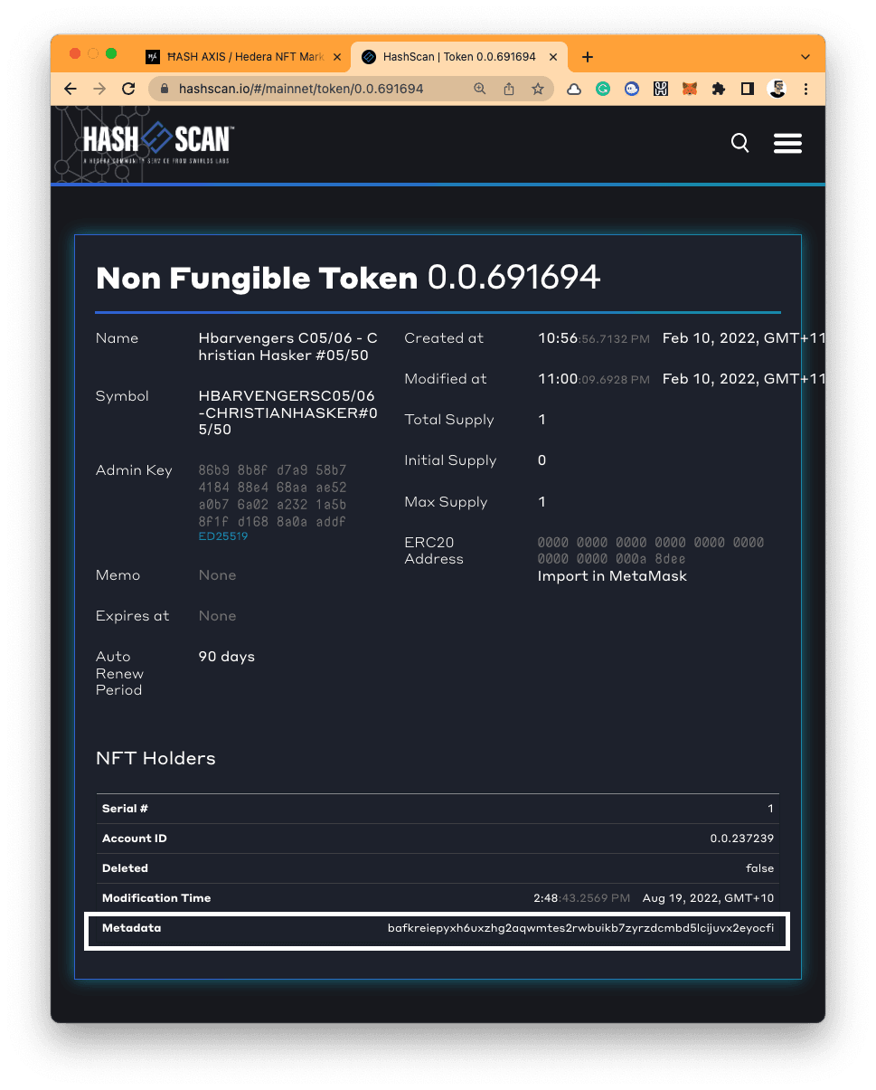 

<p><em>Figure 2 Hedera NFT on the ledger</em></p>
<p>“/><figcaption class=