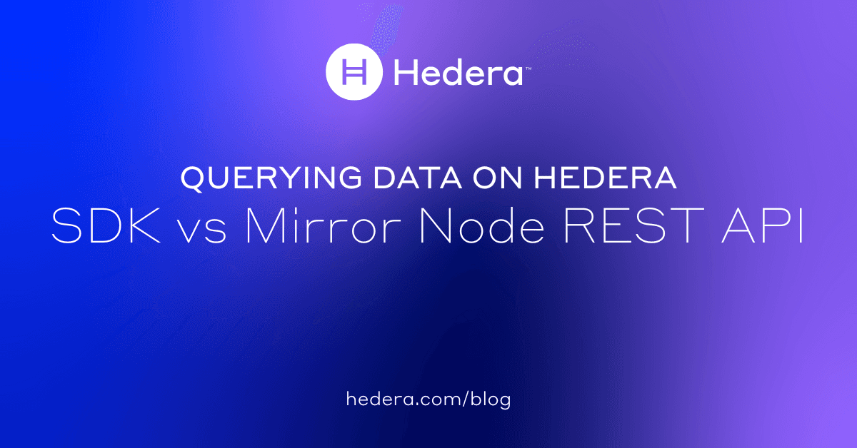 Querying Data on Hedera: SDK vs Mirror Node REST API | Hedera